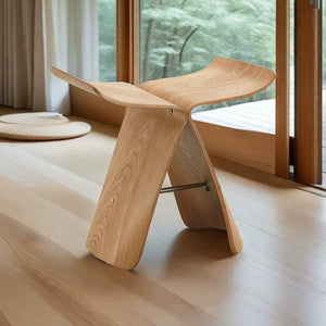 Ava Nordic Wood Butterfly Stool - Staunton and Henry
