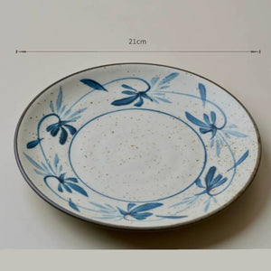 Hand-Painted Stoneware Breakfast Plate 21cm Underglaze Ceramic Dinner Dish - Staunton and Henry