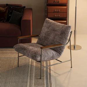 Xiaomujin Retro Fika Leisure Lounge Chair Stainless Steel Chenille - Staunton and Henry