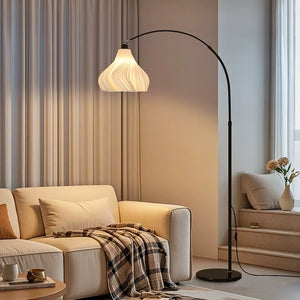 Arc Linen Glow Floor Lamp - Staunton and Henry
