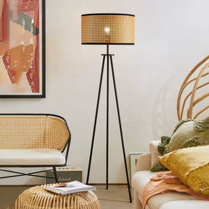 Kyoto Rattan Tripod Floor Lamp - Staunton and Henry
