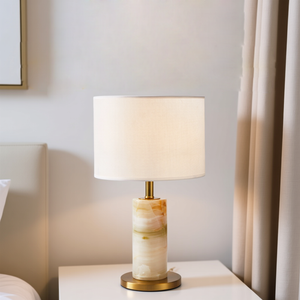 Honey Onyx and Gold Table Lamp - Staunton and Henry