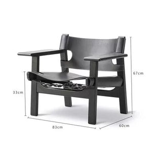 Garden Master Spanish Hunting Chair Solid Wood Saddle Leather Designer - Staunton and Henry
