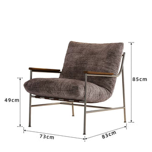 Xiaomujin Retro Fika Leisure Lounge Chair Stainless Steel Chenille - Staunton and Henry