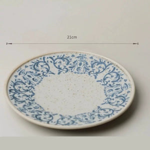 Hand-Painted Stoneware Breakfast Plate 21cm Underglaze Ceramic Dinner Dish - Staunton and Henry