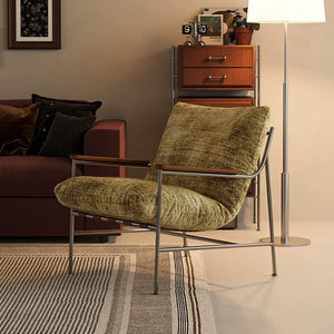 Xiaomujin Retro Fika Leisure Lounge Chair Stainless Steel Chenille - Staunton and Henry