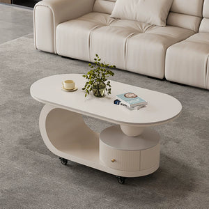 Modern Stone and Wood Moveable Coffee Table - Staunton and Henry