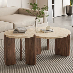 Maru Round Travertine Coffee Table - Staunton and Henry