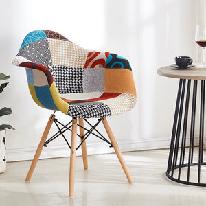 Eames DAW Style Chair - Patchwork Fabric - Staunton and Henry