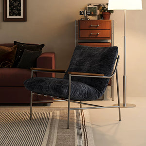 Xiaomujin Retro Fika Leisure Lounge Chair Stainless Steel Chenille - Staunton and Henry