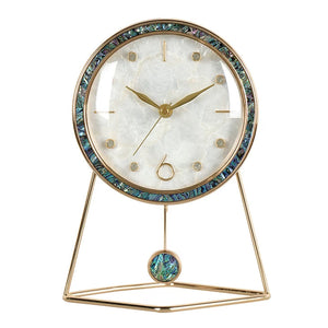 Sidney Mid-Century Gold Pedulum Desk Clock