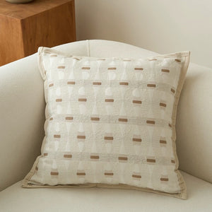 Orient Beige & Cream Chenille Jacquard Cushion Cover Set - Staunton and Henry
