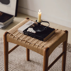 Aki Woven Rope and Wood Stool