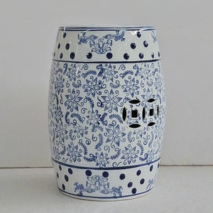 Tang Blue and White Ceramic Garden Stool - Staunton and Henry
