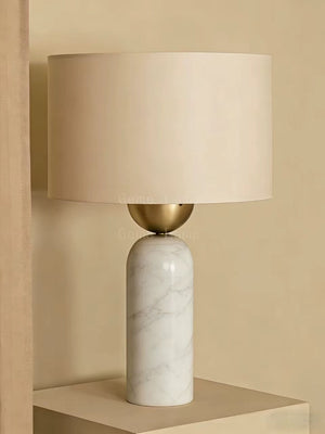 Blush Marble Column Table Lamp - Staunton and Henry