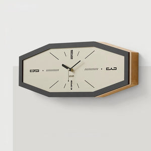 Clyde Mid-Century Geometric Wooden Wall Clock - Staunton and Henry