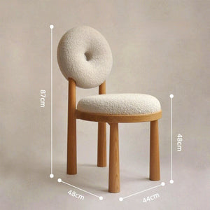 Mochi Natural Wood Flocked Fabric Dining Chair - Staunton and Henry