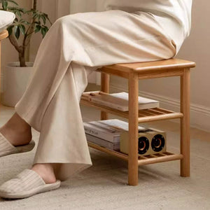 Yuki Oak Wood Shoe Bench - Staunton and Henry