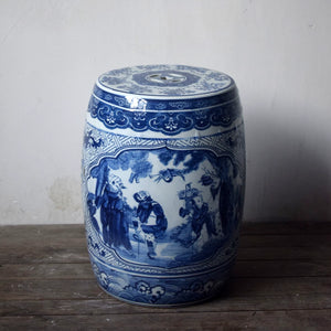 Jinghua Blue and White Chinese Ceramic Stool - Staunton and Henry