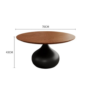 Solid Wood Round Coffee Table Set Retro French Wabi-Sabi - Staunton and Henry