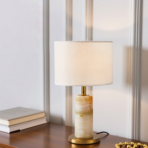 Honey Onyx and Gold Table Lamp - Staunton and Henry