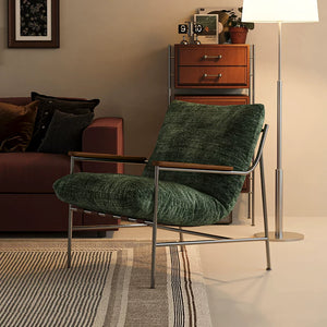 Xiaomujin Retro Fika Leisure Lounge Chair Stainless Steel Chenille - Staunton and Henry