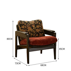 Mairhk Retro Nordic Leisure Armchair Solid Wood Leather - Staunton and Henry