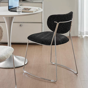 Luca Modern Chrome and Fabric Dining Chair - Staunton and Henry