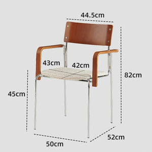 Bauhaus Inspired Retro Armchair Wabi-Sabi Solid Wood Dining Chair - Staunton and Henry