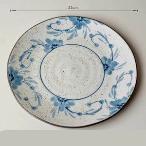 Hand-Painted Stoneware Breakfast Plate 21cm Underglaze Ceramic Dinner Dish - Staunton and Henry