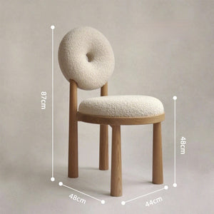 Mochi Natural Wood Flocked Fabric Dining Chair - Staunton and Henry