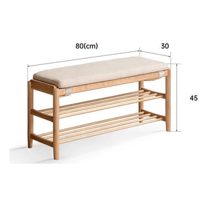 Yuki Oak Wood Shoe Bench - Staunton and Henry