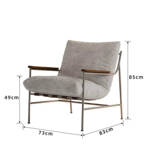 Xiaomujin Retro Fika Leisure Lounge Chair Stainless Steel Chenille - Staunton and Henry