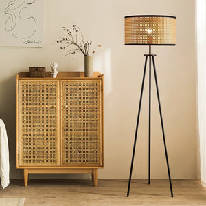 Kyoto Rattan Tripod Floor Lamp - Staunton and Henry