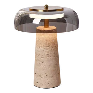 Halo Travertine Wabi Sabi Table Lamp - Staunton and Henry