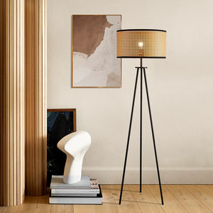Kyoto Rattan Tripod Floor Lamp - Staunton and Henry