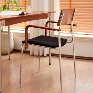 Bauhaus Inspired Retro Armchair Wabi-Sabi Solid Wood Dining Chair - Staunton and Henry