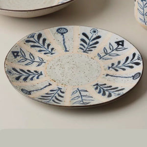 Hand-Painted Stoneware Breakfast Plate 21cm Underglaze Ceramic Dinner Dish - Staunton and Henry