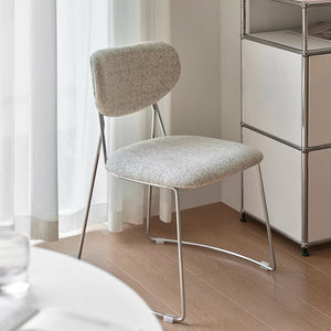 Luca Modern Chrome and Fabric Dining Chair - Staunton and Henry