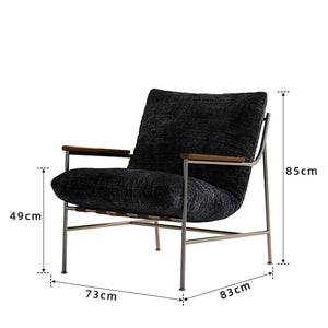 Xiaomujin Retro Fika Leisure Lounge Chair Stainless Steel Chenille - Staunton and Henry