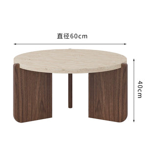 Maru Round Travertine Coffee Table - Staunton and Henry