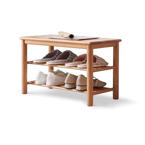 Yuki Oak Wood Shoe Bench - Staunton and Henry