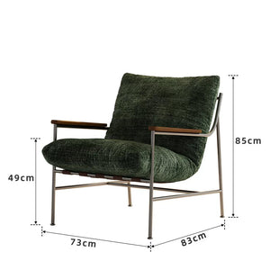 Xiaomujin Retro Fika Leisure Lounge Chair Stainless Steel Chenille - Staunton and Henry