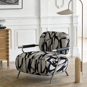 Italian Minimalist Jacquard Single Fabric Leisure Chair - Staunton and Henry
