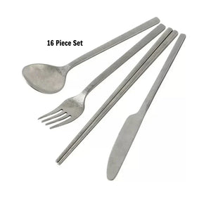 Harlow Stonewashed Stainless Steel Cutlery Set - Staunton and Henry