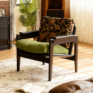 Mairhk Retro Nordic Leisure Armchair Solid Wood Leather - Staunton and Henry
