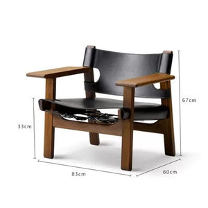 Garden Master Spanish Hunting Chair Solid Wood Saddle Leather Designer - Staunton and Henry
