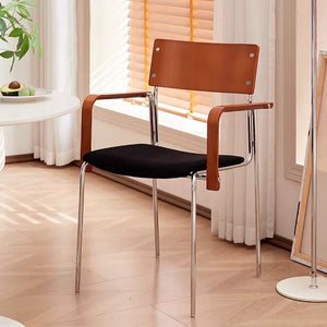 Bauhaus Inspired Retro Armchair Wabi-Sabi Solid Wood Dining Chair - Staunton and Henry