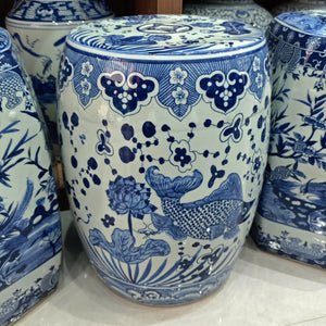 Jinghua Blue and White Chinese Ceramic Stool - Staunton and Henry