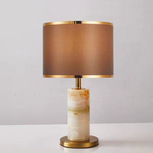 Honey Onyx and Gold Table Lamp - Staunton and Henry
